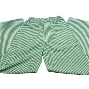 NEW ENCHANTE women's cabana striped wide leg pants in green/white